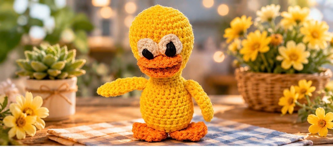 Yellow Crochet Duck