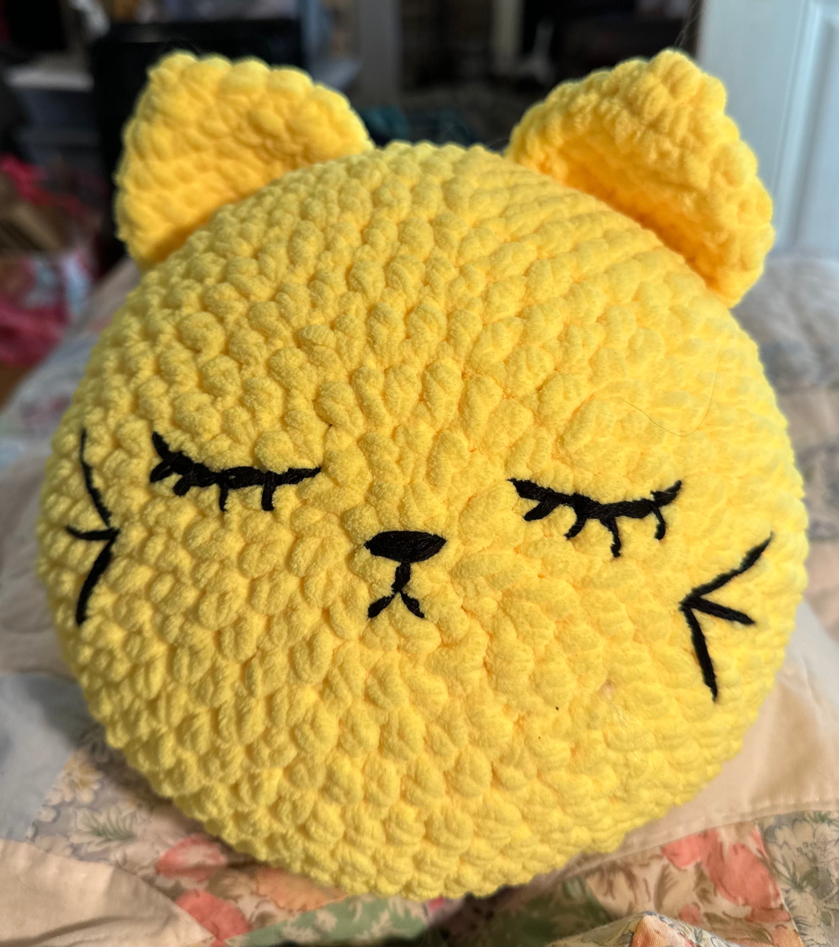 Yellow Cat Pillow