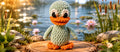Lite Blue Crochet Duck