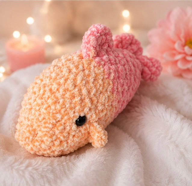 Orange/Pink Crochet Whale