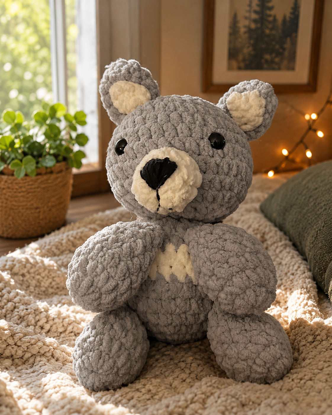 Grey Crochet Koala Bear