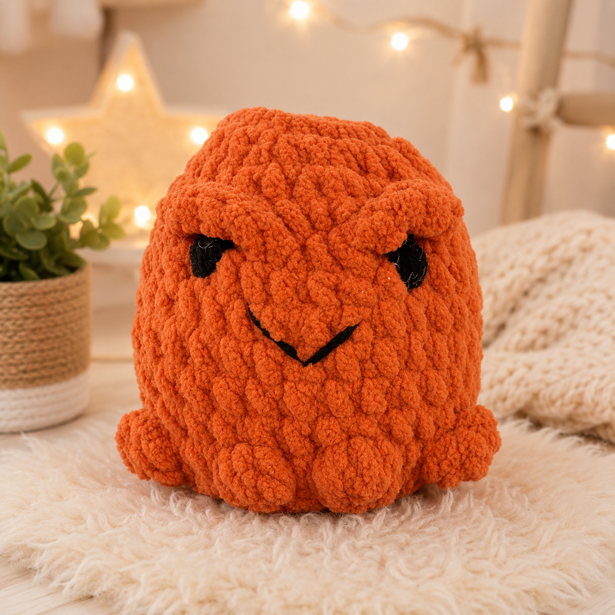 Orange Frog Crochet Plushie
